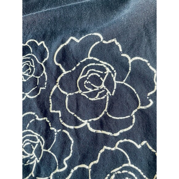 🌸 Tommy Hilfiger Navy Capris with Floral Hem Detail – Approx. Size 6 - Picture 9 of 11